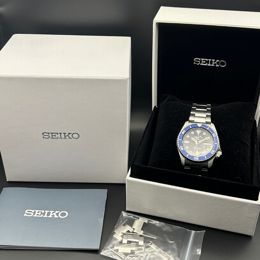 Seiko 5 Sports SRPL77K1 “Street Denim”, Blue Dial – Full Set, Warranty