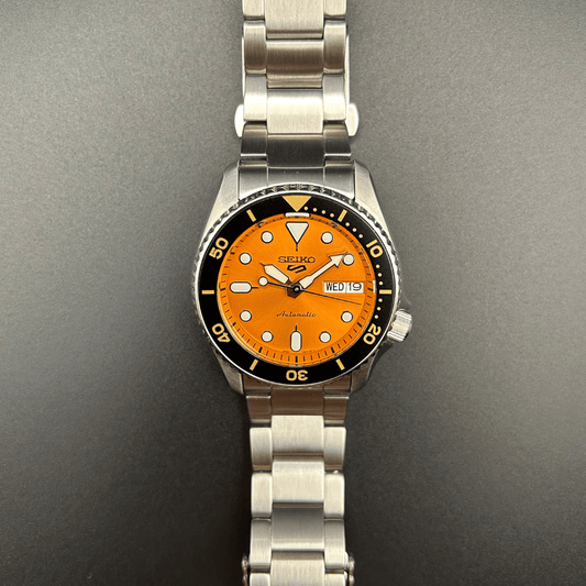 Seiko 5 Sports SRPK35K1 Orange Dial Full Set