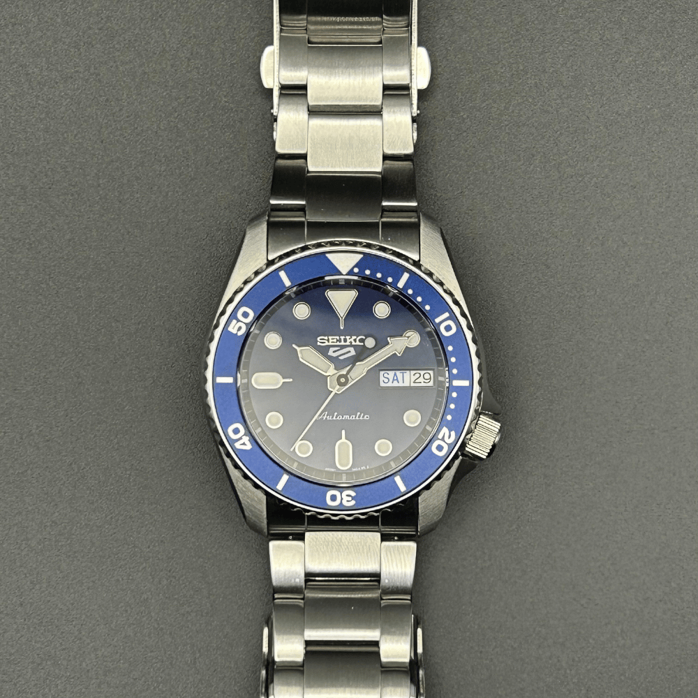 Seiko 5 Sports SRPL77K1 “Street Denim”, Blue Dial – Full Set, Warranty