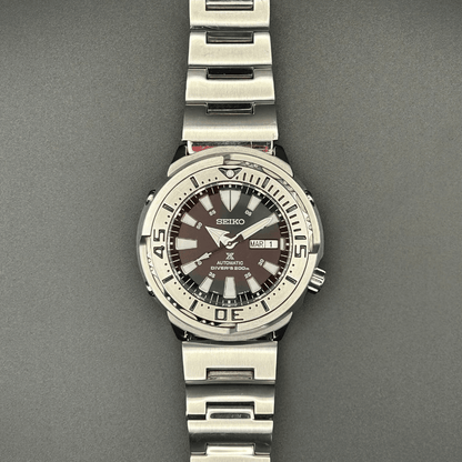Steel seiko prospex 'mini tuna' with black dial