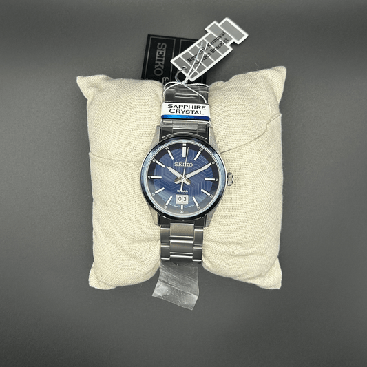 Seiko SUR559P1 Blue Textured Dial Unworn Full set 