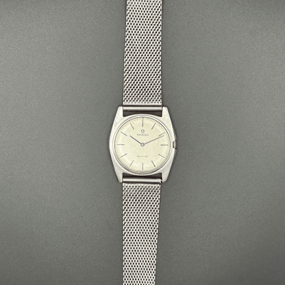 Vintage Omega De Ville 111.098, Hand-Wound, Silver Mesh grey dial with grey strap