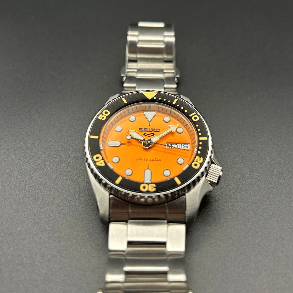 Seiko 5 Sports SRPK35K1 Orange Dial Full Set