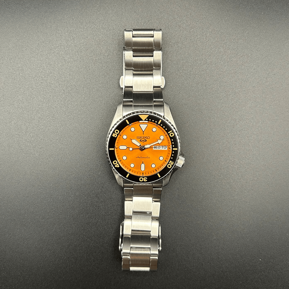 Seiko 5 Sports SRPK35K1 Orange Dial Full Set
