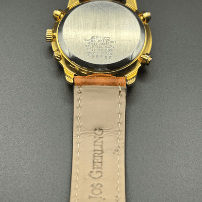 Vintage Seiko 7T32-6G10 Chronograaf, 1995, Goudkleurig
